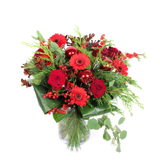 Kerstboeket rood/groen